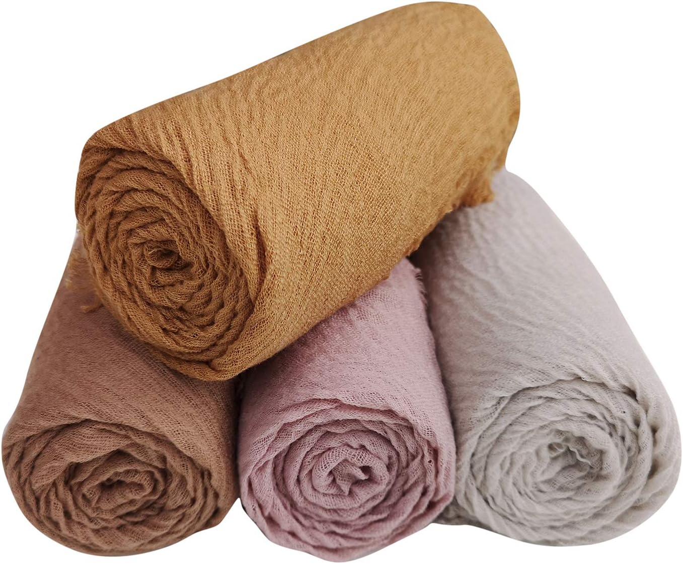 4PCS Women's Soft Cotton Hemp Shawl & Wrap, Long Scarf & Head Scarf - Image 6