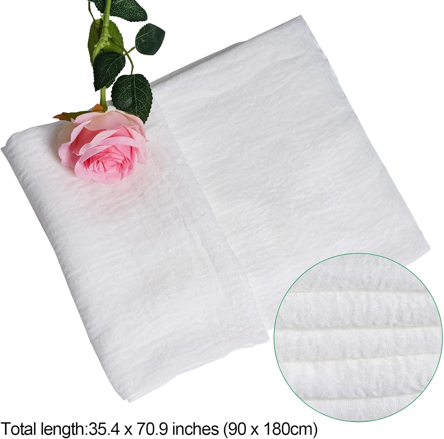 Women Summer Cotton Blend Crinkle Vintage Soft Long Scarf Linen Beach Shawl Wrap - Image 2